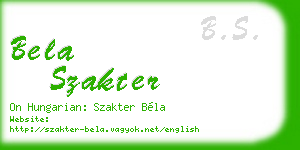 bela szakter business card